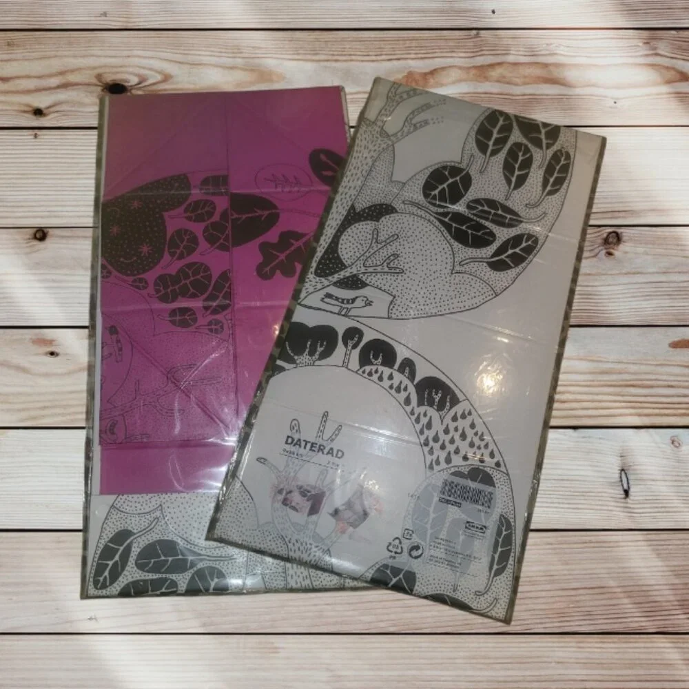 Set of 2 - IKEA - DATERAD - Foldable Flat Packed - Decorative Storage Boxes